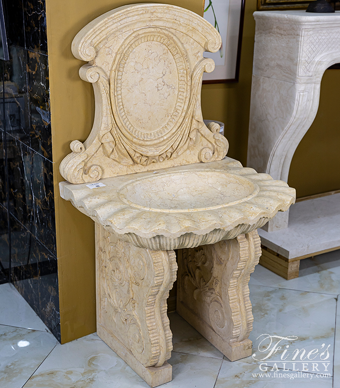 Search Result For Marble Kitchen and Baths  - A Vanity Sink In Egyptian Cream Marble - KB-100